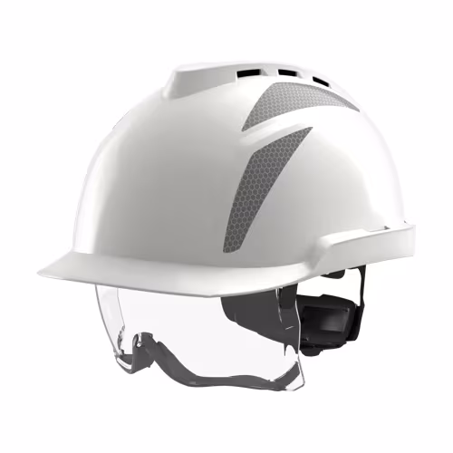 MSA helmet with eye protection